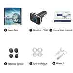 Smart Tire Pressure Monitoring System USB Display Real-Time TPMS Car Safety Alarm with Temperature Sensor PSI Bar