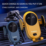 Infrared Sensor Car Wireless Charger Auto Clamping Phone Holder 10W Fast Charging 360° Car Mount for iPhone & Android