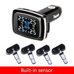 Smart Tire Pressure Monitoring System USB Display Real-Time TPMS Car Safety Alarm with Temperature Sensor PSI Bar
