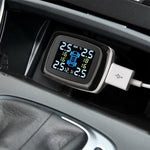 Smart Tire Pressure Monitoring System USB Display Real-Time TPMS Car Safety Alarm with Temperature Sensor PSI Bar