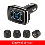 Smart Tire Pressure Monitoring System USB Display Real-Time TPMS Car Safety Alarm with Temperature Sensor PSI Bar