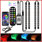 Car RGB LED Interior Lights 5050 Strip Kit with Remote & Music Sync | Waterproof Ambient Car Lighting Accessories