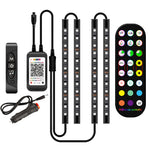 Car RGB LED Interior Lights 5050 Strip Kit with Remote & Music Sync | Waterproof Ambient Car Lighting Accessories