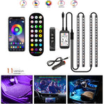 Car RGB LED Interior Lights 5050 Strip Kit with Remote & Music Sync | Waterproof Ambient Car Lighting Accessories